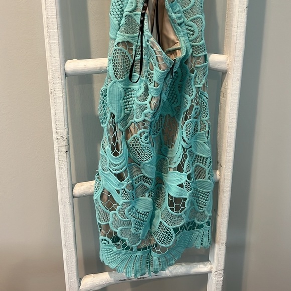 Missguided nwt mint lace and nude choker halter neck bodycon cocktail dress 4 - Picture 12 of 12